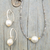 white edison pearl drops earrings set