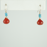 carnelian turquoise earrings