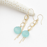 wind chime bright aqua earrings